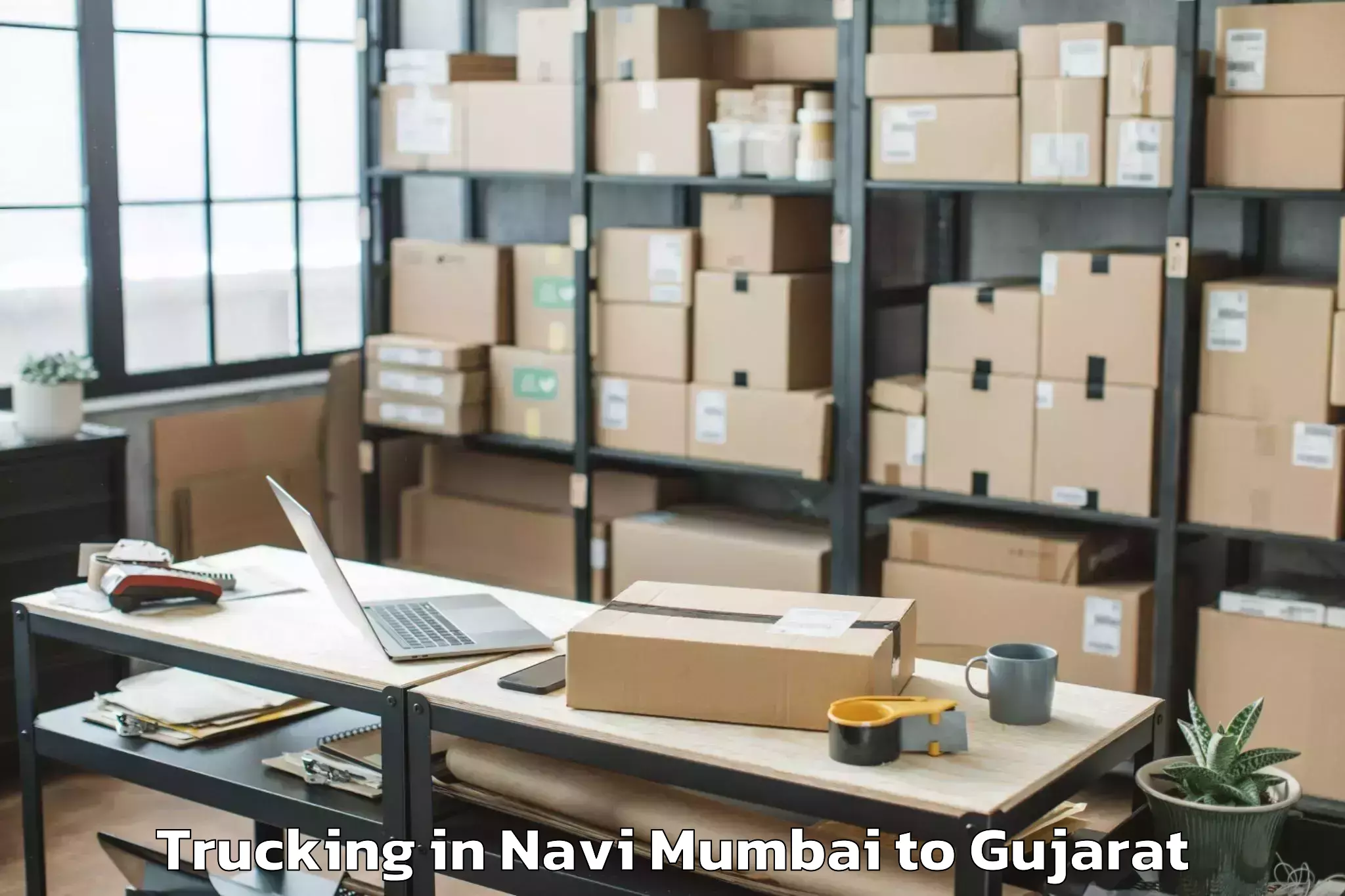 Easy Navi Mumbai to Veer Narmad South Gujarat Univ Trucking Booking